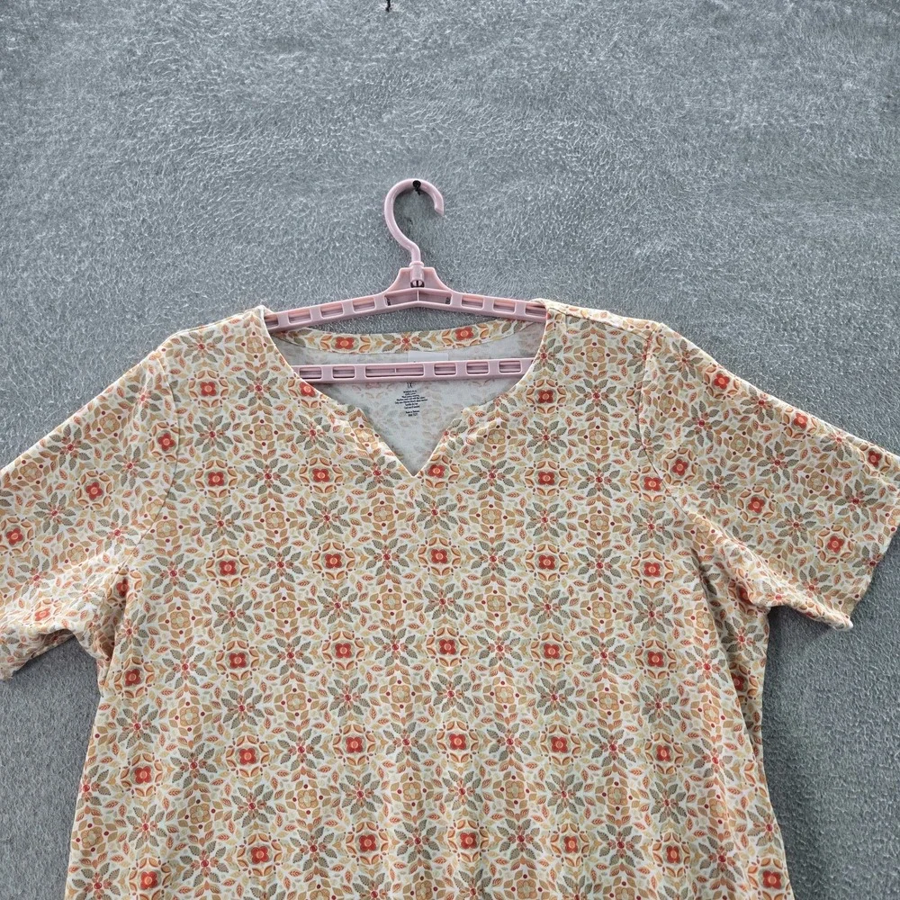 Croft & Barrow Women‎ Shirt 1X Multicolor Floral V-Neck Pullover